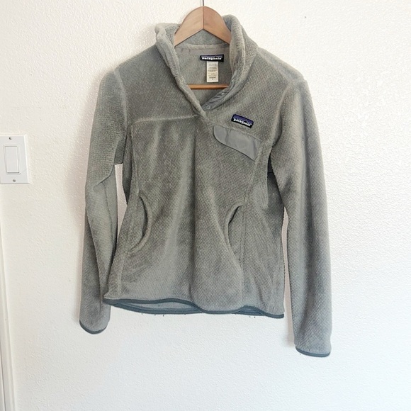 Patagonia Gray Button Snap Pullover Fleece 100% Polyester Jacket - Picture 1 of 12